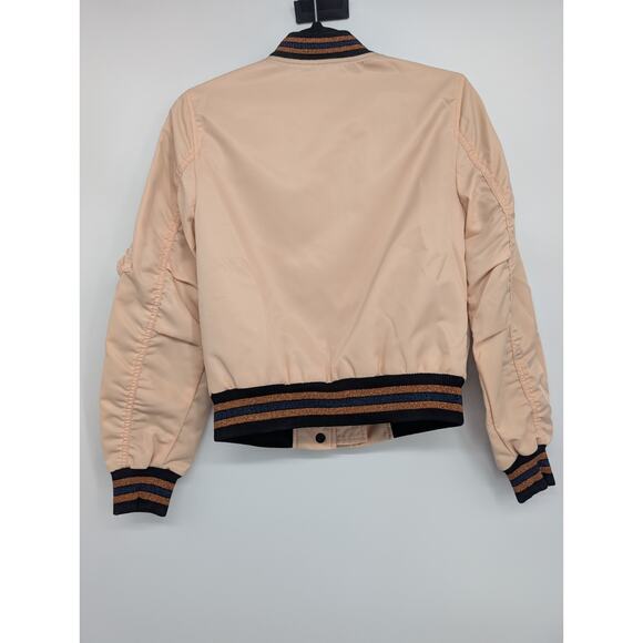 NWD Coach 1941 Women's Satin Cropped Bomber Jacket Size 2 Beige #2G413 - Picture 5 of 12